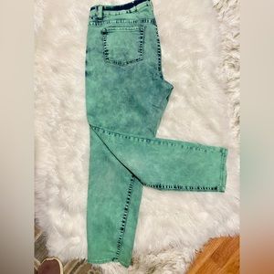 Vintage Acid-wash Soundgirl Jeans Pants Green